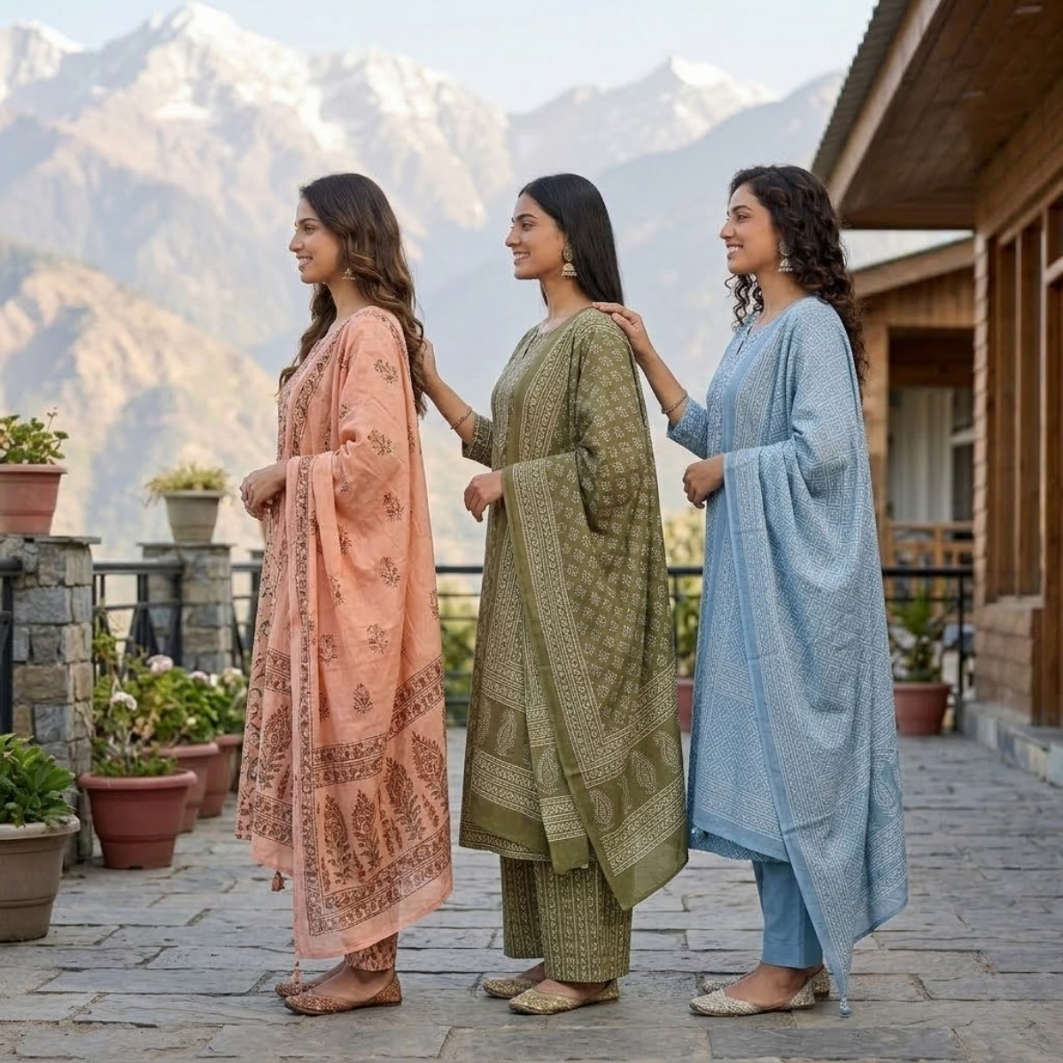 Pack of 3 Women’s Designer Kurta Sets – Ethnic Kurta Pant Dupatta Set for Women (P3K-7)