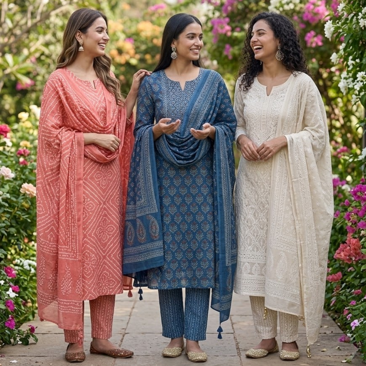 Pack of 3 Women’s Designer Kurta Sets – Ethnic Kurta Pant Dupatta Set for Women (P3K-9)