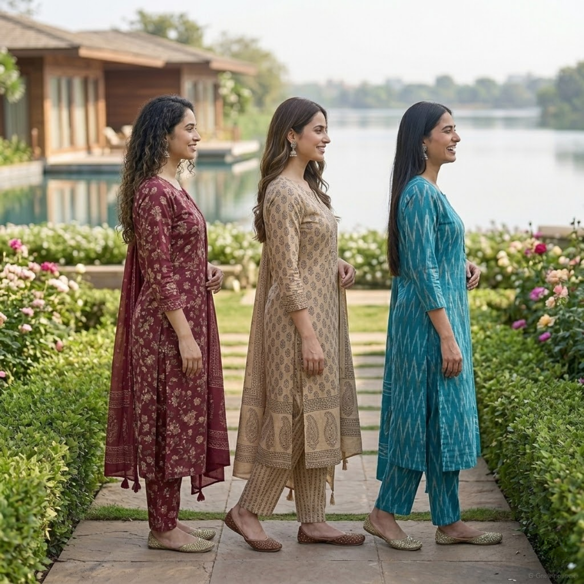 Pack of 3 Women’s Designer Kurta Sets – Ethnic Kurta Pant Dupatta Set for Women (P3K-10)