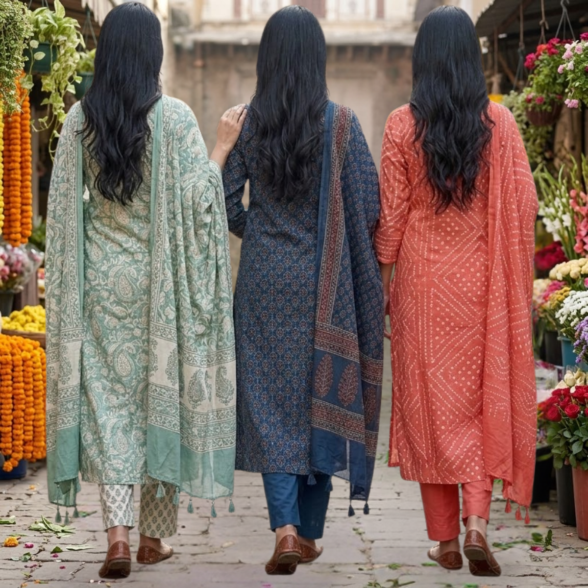 Pack of 3 Women’s Designer Kurta Sets – Ethnic Kurta Pant Dupatta Set for Women (P3K-16)
